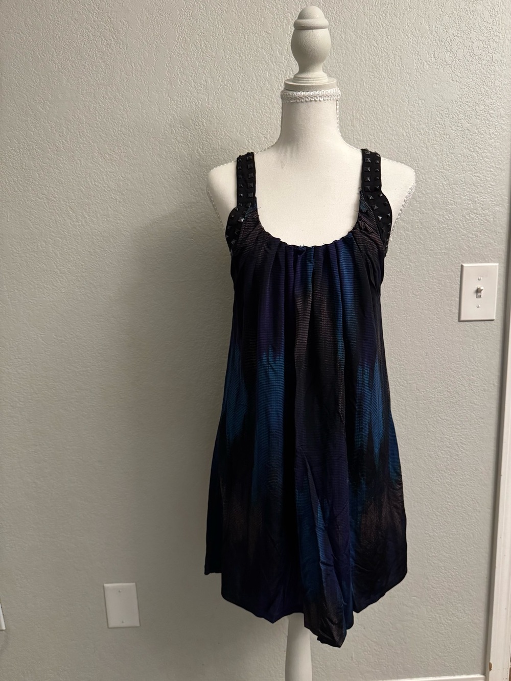 Vintage Soul Revival Y2K Abstract Studded Lace Up Mini Dress / Tunic Medium